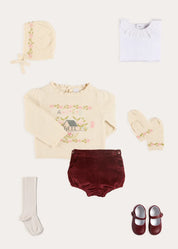 The Alpaca Wool Cottage Cross Stitch Jumper Baby Girl Look