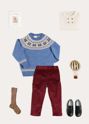 The Blue Fair Isle Jumper Toddler Boy Look