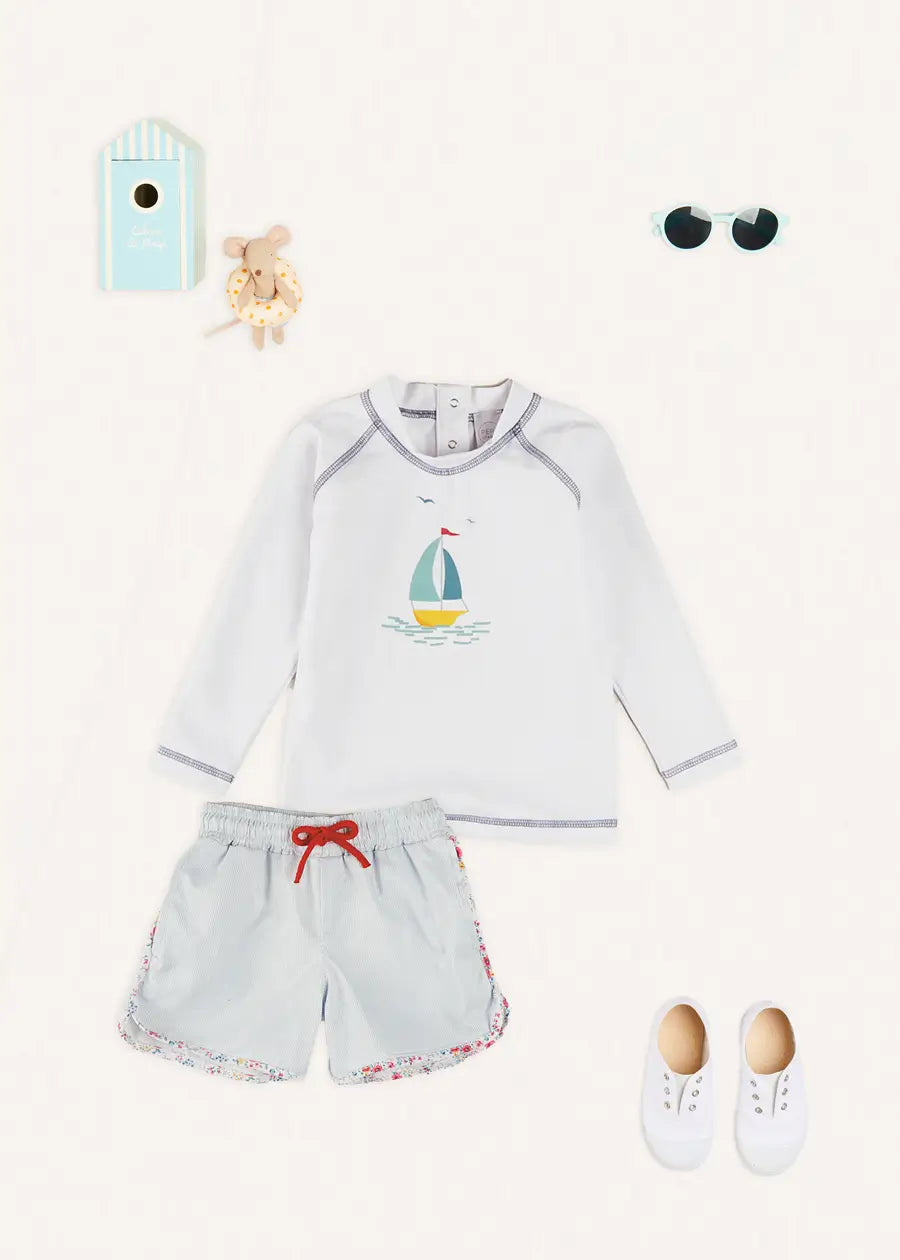 The Boat Motif Rashguard Toddler Boy Look Look from Pepa London US