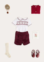 The Burgundy Icon Two Piece Set Toddler Boy Look