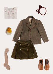 The Green Corduroy Skirt Girl Look