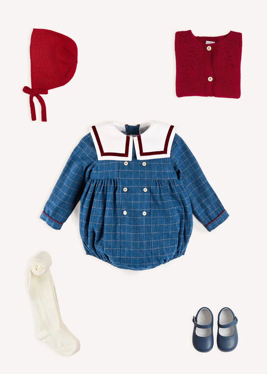 The Moreton Check Mariner Romper Baby Look