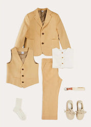 The Beige Linen 3 Piece Suit Boy Look Look from Pepa London US