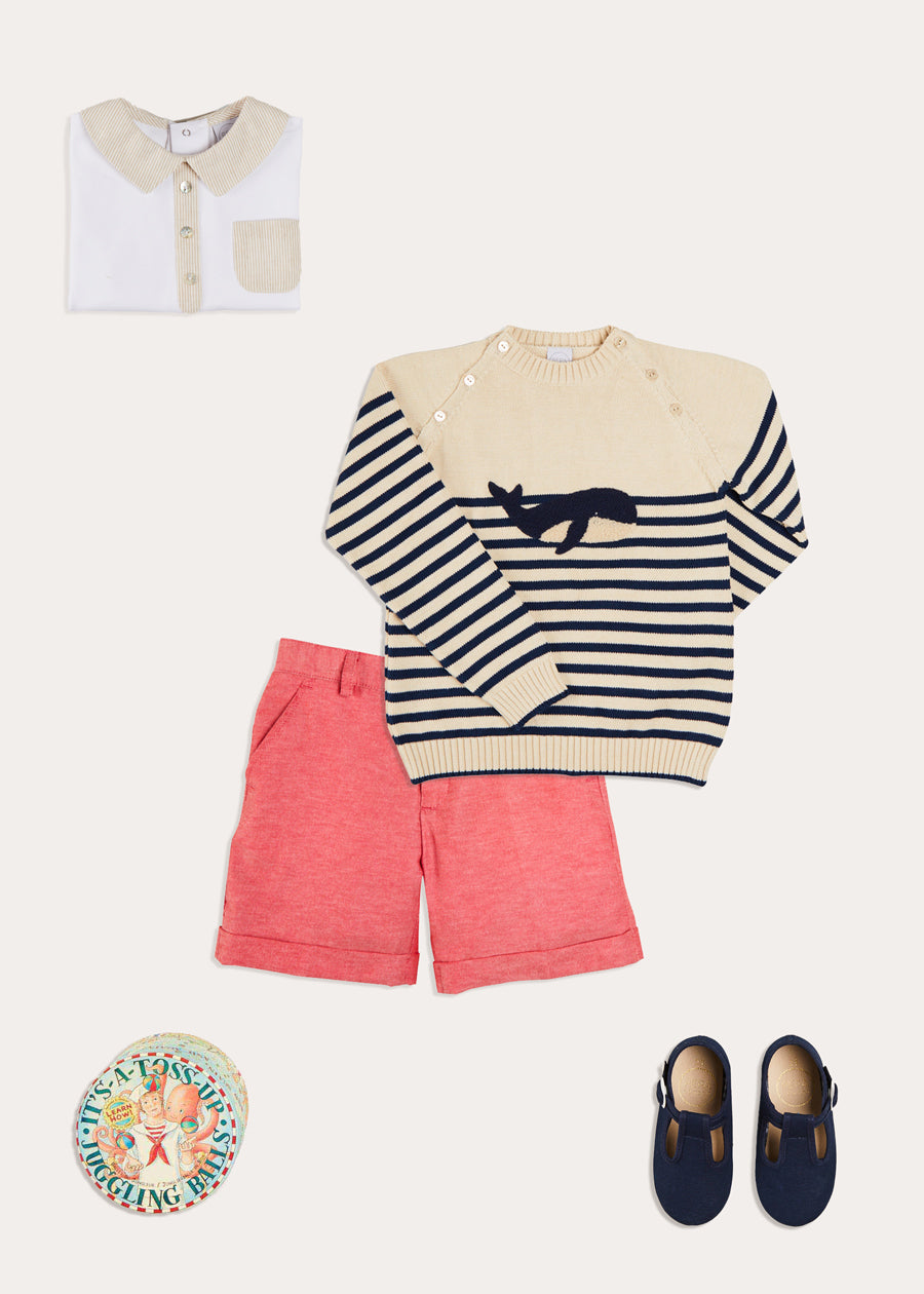 The Whale Striped Jumper Toddler Boy Look Look from Pepa London US