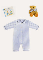The Wilfred Check All In One Pyjama Baby Boy Look