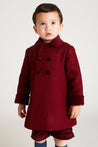 Traditional Burgundy Double Breasted Wool Coat Coats from Pepa London US