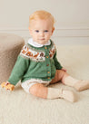 Safari Intarsia Cardigan in Green (6mths-6yrs) Knitwear from Pepa London US