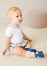 Ellis Short Sleeve Bodysuit with Printed Collar Made with Liberty Fabric (1m-2yrs) TOPS & BODYSUITS from Pepa London US