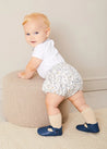 Ellis Short Sleeve Bodysuit with Printed Collar Made with Liberty Fabric (1m-2yrs) TOPS & BODYSUITS from Pepa London US