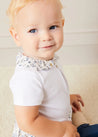 Ellis Short Sleeve Bodysuit with Printed Collar Made with Liberty Fabric (1m-2yrs) TOPS & BODYSUITS from Pepa London US