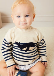 The Whale Striped Jumper Baby Boy Look Look from Pepa London US