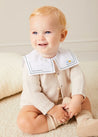 Train Embroidery Statement Collar Short Sleeve Bodysuit in Green (3mths-2yrs) Tops & Bodysuits from Pepa London US