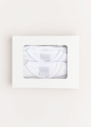 Three Short Sleeve Bodysuit Embroidered Set (1mth-12mths) TOPS & BODYSUITS  from Pepa London US
