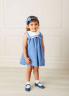 Broderie Anglaise Sleeveless Trapeze Dress in Blue (12mths-10yrs) Dresses  from Pepa London US