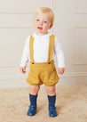 Herringbone Bloomers with Braces in Mustard (9mths-2yrs) Bloomers from Pepa London US