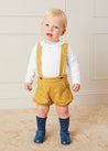 Herringbone Bloomers with Braces in Mustard (9mths-2yrs) Bloomers  from Pepa London US