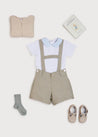 Contrast Oxford Polo Collar Short Sleeve Shirt in White (2-4yrs) Tops & Bodysuits  from Pepa London US