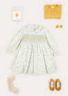 Floral Hand Smocked Long Sleeve Collar Dress In Mustard (12mths-6yrs) DRESSES from Pepa London US