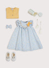 Pastel Floral Ruffle Front Bow Detail Dress in Blue (3mths-6yrs) Dresses  from Pepa London US