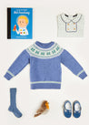 Classic Fair Isle Merino Gift Set in Blue Look  from Pepa London US