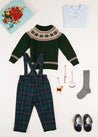 The Classic Green Fair Isle Merino Wool Jumper Baby Boy Look Look  from Pepa London US