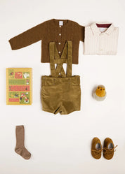 The Green Velvet Shorts with Braces Baby Boy Look LOOK from Pepa London US