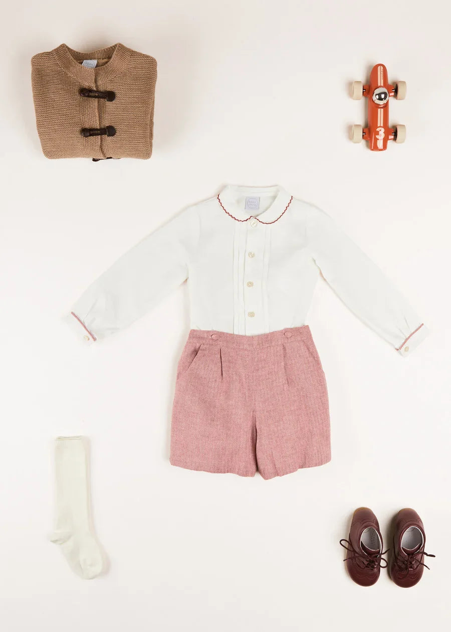 The Red and White Two-Piece Set Baby Boy Look LOOK from Pepa London US