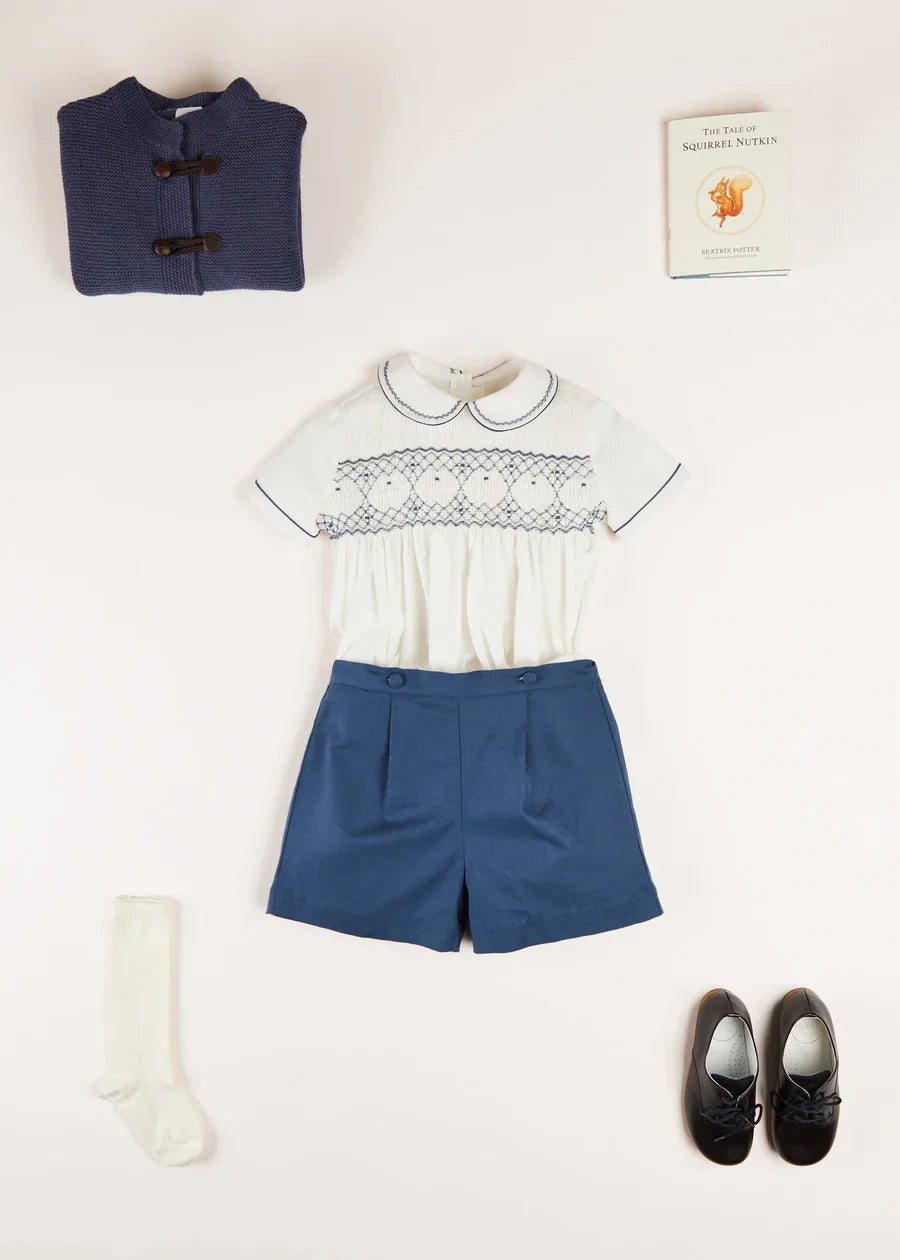 The French Blue Hand Smocked Two-Piece Set Baby Boy Look LOOK from Pepa London US