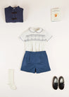 The French Blue Hand Smocked Two-Piece Set Baby Boy Look Look  from Pepa London US