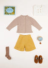 Herringbone Elasticated Waist Shorts in Mustard (18mths-3yrs) Shorts  from Pepa London US