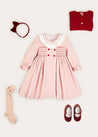 Double Breasted Hand Smocked Collar Dress In Rose Pink (12mths-10yrs) DRESSES  from Pepa London US