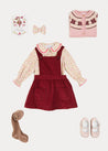 Corduroy Skirt With Pinafore Braces In Burgundy (12mths-3yrs) SKIRTS  from Pepa London US
