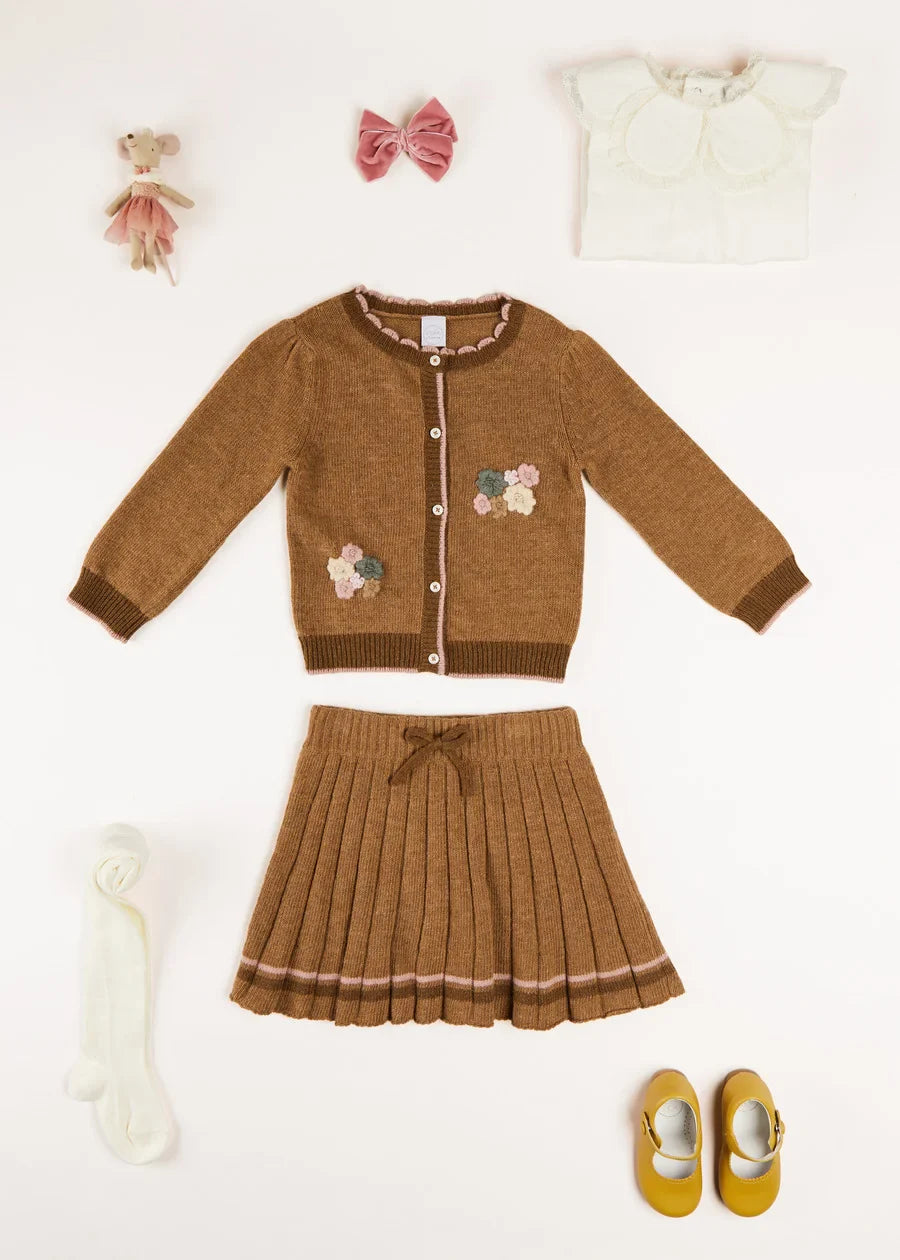 The Brown Knitted Co-ord Set Baby Girl Look LOOK from Pepa London US