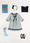 The Blue Floral Evelyn Mariner Dress Baby Girl Look Look  from Pepa London US