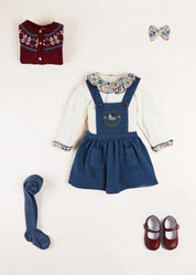 The Blue Wool Embroidered Skirt Baby Girl Look Look  from Pepa London US