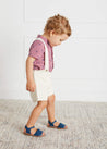 Button Detail Shorts with Braces in Beige (12mths-3yrs) Shorts  from Pepa London US