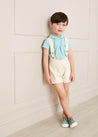 Gingham Peter Pan Collar Short Sleeve Shirt in Green (12mths-3yrs) Shirts  from Pepa London US