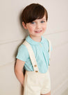 Gingham Peter Pan Collar Short Sleeve Shirt in Green (12mths-3yrs) Shirts  from Pepa London US