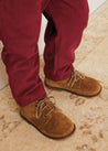 Suede Lace-Up Brogue Boots in Brown (24-30EU) Shoes  from Pepa London US