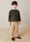 Micro Corduroy Pocket Detail Trousers in Beige (18mths-3yrs) Trousers  from Pepa London US