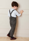 Herringbone Trousers With Braces in Grey (18mths-3yrs) Trousers  from Pepa London US