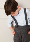 Herringbone Trousers With Braces in Grey (18mths-3yrs) Trousers  from Pepa London US