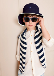 Boat Embroidered Beach Hat in Navy (S-L) Accessories from Pepa London US