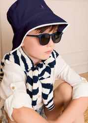 Boat Embroidered Beach Hat in Navy (S-L) Accessories from Pepa London US