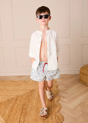 Suede Buckle Detail Sandals in Beige (28-35EU) SHOES from Pepa London US