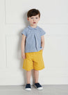 Gingham Check Peter Pan Collar Shirt in Navy (12mths-3yrs) Shirts  from Pepa London US