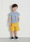 Faux Pocket Elasticated Waist Shorts in Mustard (18mths-3yrs) Shorts  from Pepa London US