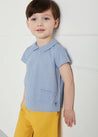 Gingham Check Peter Pan Collar Shirt in Navy (12mths-3yrs) Shirts  from Pepa London US