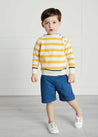 Bold Stripe Contrast Hem Jumper in White (12mths-10yrs) Knitwear  from Pepa London US