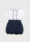 Peter Pan Collar Hand Smocked Set in Navy (6mths-2yrs) Sets  from Pepa London US